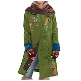 MEIYIKELO Outwear Jacke Damen Trenchcoat Damen Langer Wollmantel Damen Zweireihig Mantel Lapel Coat Einfarbiger Mantel Baumwolljacke Warme Women's Coats Wintermantel Winter Jacken FüR D