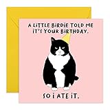 Central 23 – Lustige Geburtstagskarte – „A Little Birdie“ – für Männer & Frauen, beste Freundin, Schwester, Bruder, Mutter, Vater, Ehemann, Ehefrau, mit lustigen Aufkleb