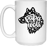Vatertagskaffeetasse mit Papa-Wolf-Motiv, Kaffeetasse für Vater, Geschenk zum Vatertag, Keramiktasse, 425