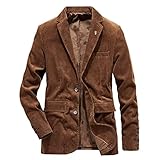 Herren Cord Anzug Sakko Anzugjacken Slim Fit One Knopf, Herren Winterjacke Mantel Einfarbig Lässig Business Blazer Sakko Jacke Herbst Winter Schlank Langarm Jacken Casual Blazer Mäntel Anzüge Sakk