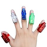 LISOPO 12x LED Fingerlampe Fingerring Leuchtringe Fingerlicht Taschenlampe für Finger als Mitgebsel Gastgeschenke Kindergeburtstag