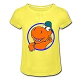 Der Kleine Drache Kokosnuss Daumen Hoch Retro Mädchen T-Shirt mit Raffungen, 10 Jahre, Gelb