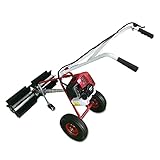 Fetcoi 1,25 kW Kehrmaschine Schneefräse 43CC 2-Takt, Stufenlose Geschwindigkeitseinstellung Handkehrmaschine Schneeschieber für Schneeräumung Gehwegen E