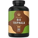 Bio Triphala - 360 Kapseln mit je 500mg - 2.000mg Hochdosiert - Premium Triphala Früchte aus Indien - Ohne Zusatzstoffe - Vegan, Laborgeprüft, Deutsche Produktion - TRUE NATURE®