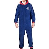 Paris Saint-Germain - Herren Schlafanzug-Einteiler mit Kapuze - Offizielles Merchandise - Geschenk für Fußballfans - L