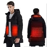 YTRDKJSW Elektrische Beheizte Jacken Herren Beheizte Jacke Damen USB Beheizte Kleidung Winter Warme Hoodie Daunenjacke Mantel (Nicht Enthalten Power Bank),X Large Black Does not Sp