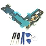 enoaFIX Dock Connector kompatibel mit iPhone 7 Plus Ladebuchse inklusive Lightning Anschluss, Mikrofon und Antenne in schwarz/Space Grey/grau - Mit Werkzeug