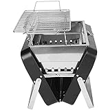 Gyalid Tragbarer Holzkohlegrill Grillgrill,faltbar BBQ Rauchergrill,Tischplatte Barbecue Barbecue Grube,for Picknick Camping Backy