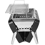 Gyalid Tragbarer Holzkohlegrill Grillgrill,faltbar BBQ Rauchergrill,Tischplatte Barbecue Barbecue Grube,for Picknick Camping Backy