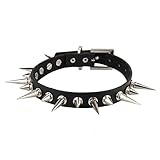 Bystar Halsband, unisex für Herren und Damen, mit Nieten, Legierung, Echtleder, Style: Punk, Rock, G