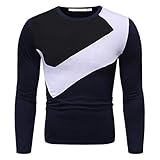 Herren Herbstmode Casual Colour Block Top Rundhalsausschnitt 95% Baumwolle Langarm T-Shirt Herren Casual T-Shirts Crew Tops Fashion Sport T-Shirt Henley Langarm T-S