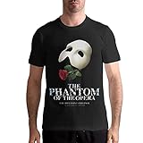 Das Phantom der Oper Bequeme Herrenoberteile Kurzarmmuster T-Shirts Schwarzes T-Shirt Black S