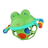 Bright Starts, Oball Jingle & Shake Pal, Frosch Greifball mit Glockenball, Greifring und Schiebekugeln im flexiblen, leicht greifbaren Desig