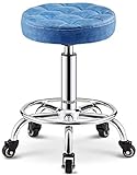 HZYDD Barhocker Schwenkstuhl Stuhl einstellbare höhe, schwer hydraulischer rollender metallhocker für küche, Salon, bar, büro, Massage, grau (Farbe: braun) (Color : Blue)