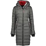 Geographical Norway Aroma Lady – warme Daunenjacke für Damen – warme Winterjacke für Frauen – Daunenjacke mit langen Ärmeln, Kapuze, leicht gesteppte Jacke (Anthrazit, XXL)