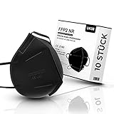 UK58 FFP2 Masken Schwarz 10 Stück | 5-lagiger Mundschutz | Atemschutzmaske Schutzmaske CE 2163 Zertifiziert | Staubmasken Mund Nasenschutz FFP2 Maske | Staubmaske einzelverpack