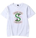 HAOSHENG Damen Riverdale T-Shirts Southside Fernsehen Serpents Streifen Druck Sommer Tops(M)