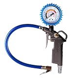 bysonice Reifenfüll Messgerät, 220 PSI Reifenfüll Messgerät Reifendruckmesser Multifunktion Luftdruckprüfer mit Ventil Kern Werkzeug Kompressor Zubehör für Auto Motorrad F