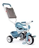 Smoby 740414 - Be Move Komfort blau - Kinderdreirad mit Schubstange, Sitz mit Sicherheitsgurt, Metallrahmen, Pedal-Freilauf, für Kinder ab 10 M