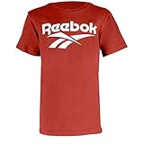 Reebok T-Shirt Big Vector Stacked Logo, Rot, XL, Unisex Kinder, R