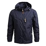 Yokbeer Leicht Mitherren Regenjacke Wasserdicht Atmungsaktiv Fahrrad Jacke Regenmantal Durchgehendem Reißverschluss mit Abnehmbare Kapuze Outdoorjacke Funktionsjacke Windjacke Verdickender W