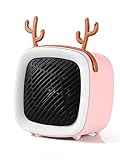 XWZ Mini-Elektrischer Heizer, Tragbarer Raumheizung 400W Home Office-Desktop-Warmlufterheizung Wärmer-Lüfter Silent Remote-Fast-Wärme-Thermostat,R