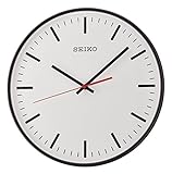 Seiko Wanduhr schwarz Kunststoff Schleichende Sekunde QXA701