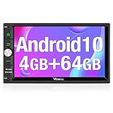 Vanku Android 10 Autoradio mit Navi 4GB+64GB Unterstützt Qualcomm Bluetooth 5.0 DAB + WiFi 4G Android Auto USB MicroSD 2 Din 7 Zoll B