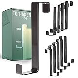 Türhaken zum Einhängen - [10er Set] - Schwarze Kleiderhaken Tür [mit Filz-Pads als Oberflächenschutz] - Haken für die Tür, 2-seitig verwendbar - Türgarderobe zum Einhäng