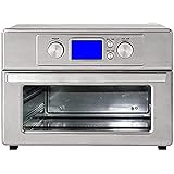 ZHZHUANG Küchen-Toaster-Ofen 25L Elektrischer Ofen 1800W Haushaltsmultifunktionsluftbraten/Barbecue/Backen/Trockener Früchte Pot All-In-One Edelstahlofen/Silb
