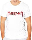 Manowar Herren Top Weiß Casual T-Shirt Gr. XXL, weiß