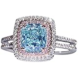 Ringe Damen Verlobungsringe Edelstein Quadratischer Ringe Quadratischer Funkelnder Strahlenkranz Ring In RoséGold RoséVergoldete Metalllegierung Und Cubic Zirkonia Collection Ex