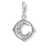 THOMAS SABO Charm-Anhänger, Sterlingsilber, geschwärzt, Zirkonia, Mond, Silb