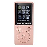 VBESTLIFE 32 GB MP3 Player / MP4 Player, Beweglicher 1,8 Zoll Bildschirm MP4 Musik Spieler,unterstützt 32GB TF Karte,Musik, Radio, Aufnahme, Video, E-Book, integrierte Stoppuhr(Rosegold)