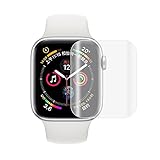 Displayschutzfolie für Apple Watch Serie 6 5 4 3 2 1 SE – HD klar, hüllenfreundlich, blasenfrei, 38 mm/40 mm/42 mm/44 mm, transparent, 42 mm, 3 Stück