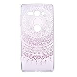JAWSEU Kompatibel mit Sony Xperia XZ2 Compact Hülle Silikon Muster Transparent Silikon Schutzhülle Case Kratzfest TPU Bumper Case Handytasche Handyhülle für Sony Xperia XZ2 Compact,Pink Henna B