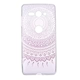 JAWSEU Kompatibel mit Sony Xperia XZ2 Compact Hülle Silikon Muster Transparent Silikon Schutzhülle Case Kratzfest TPU Bumper Case Handytasche Handyhülle für Sony Xperia XZ2 Compact,Pink Henna B