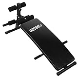 ONETWOFIT Gebogene Sit-Up Bank Trainings-Bank, Bauchtrainer, Crunch Board Slant Board Verstellbares Trainingsgerät für gezieltes Toning und Krafttraining OT085