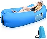 Aufblasbares Sofa, Tragbares Aufblasbarer wasserdichtes Lounger Schlafsack integriertem Seitentaschen Air Sofa Kissen Gartenfreizeitschlafsack-kampierender Outdoor für Camping Wander, Schwimmb