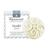Rosenrot Naturkosmetik - FaceBit® - festes Waschgel - Sensitiv - Ohne Duftstoffe - feste Gesichtsreinigung und reichhaltige Pflege - 50g - Für ein gesundes, frisches Hautb