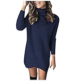 meiyin Mode Damen Casual Strickwaren Langarm Revers Hohl Pullover Pullover Kleid Kleider D