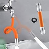 Universal Foaming Extension Tube,Universal Foaming Extension Tube with Connector,360 Degrees Faucet Sprayer Extension Hose Flexible for Kitchen Bathroom (50cm)