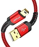 JSAUX Mini USB Kabel 1M+2M [2 Pack] USB Typ A auf USB Mini B 2.0 Daten Ladekabel Kompatibel mit PS3 Controller,Dash Cam,Garmin GPS Navi,Blue Yeti,Ti-84 Plus CE Grafikrechner,MP3 Player,Tiptoi R