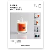 Sunnyscopa Wasserschiebefolie für Laserdrucker - Transparent, A4, 20 Blatt - Personalisierte Transferfolie - Bedruckbares DIY Aufklebepap