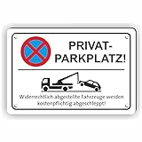 Fassbender-Druck SCHILDER - PRIVATPARKPLATZ - vorgebohrtes Parken verboten Schild - Schild mit Bohrlöchern zum Markieren vom absoluten Parkverbot oder Privatgrundstück (30x20cm Schild)