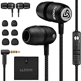 LUDOS Clamor 2 Pro Kopfhörer In Ear Ohrhörer mit Kabel und Mikrofon, 5 Jahre Garantie, Magnetische, Lautstärkeregler, Memory Foam Aufsätzen, Verstärktem Kabel für iPhone, iPad, Laptop, Tablet, Handy