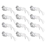 ADFBL Künstliche Vogel mit Metall-Clips, realistische Kunstfigur, Weihnachtsdekoration, kleine Vögel, Kränze, Tafelaufsätze, Basteln, für Zuhause, Hochzeit, Party, Dekoration, 12 Stück