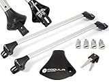 Kompletter Aluminium Dachträger Oval Bar 119 cm für Suzuki Jimny 1998-2017 mit offener Dachreling abschließbar, Nutzlast 100 kg