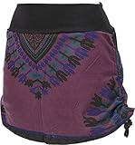 GURU SHOP Minirock, Dashiki Yogarock, Damen, Plum, Baumwolle, Size:36, Röcke/Kurz Alternative Bekleidung