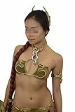 thecostumebase Sklave Leia Kostüm Set Bikini Prinzessin Star Wars Komplette Stiefel Perücke (US 7.5)